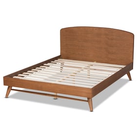 Baxton Studio Keagan Walnut Brown Wood King Platform Bed