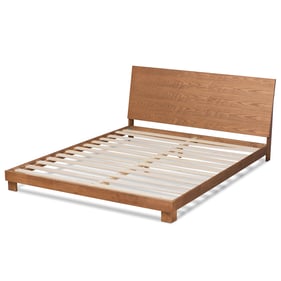 Baxton Studio Haines Walnut Brown Wood King Platform Bed