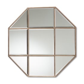 Baxton Studio Enora Antique Bronze Metal Geometric Accent Wall Mirror