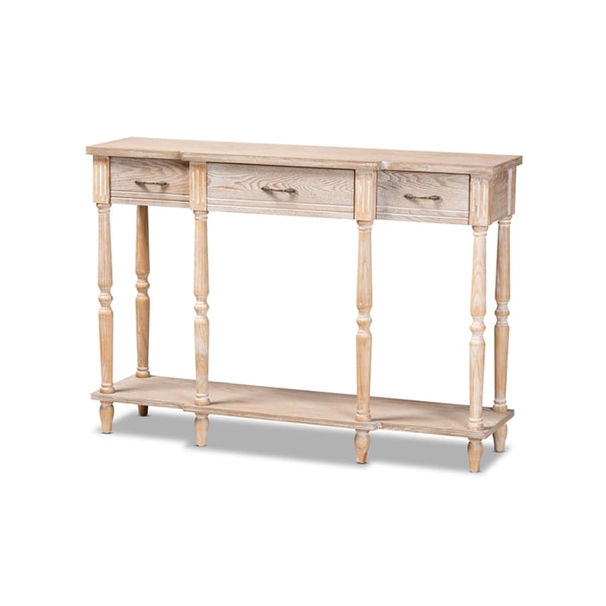 Baxton Studio Hallan Oak Brown Console Table BAX-JY20A075-NATURAL-CONSOLE