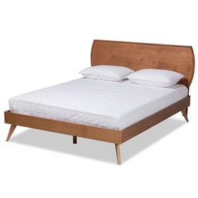 Baxton Studio Aimi Walnut Brown Wood Queen Platform Bed