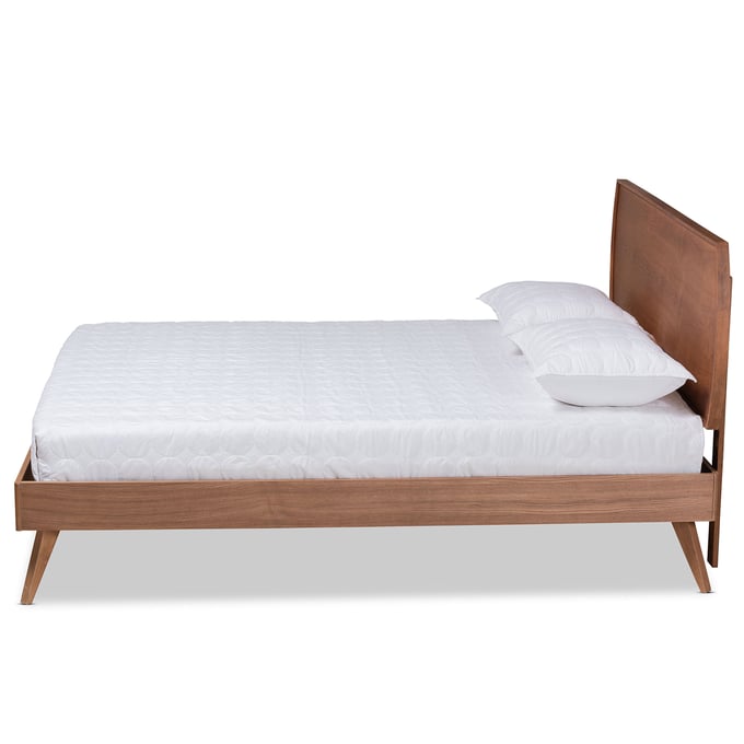 Baxton Studio Aimi Walnut Brown Wood King Platform Bed The