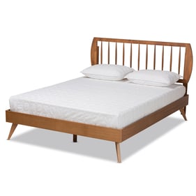 Baxton Studio Emiko Walnut Brown Wood Queen Platform Bed