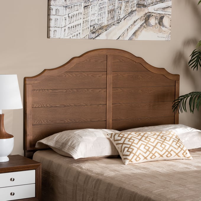 Baxton Studio Clive Ash Walnut Wood King Headboard The Classy Home