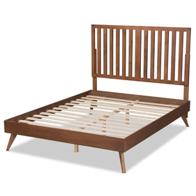 Baxton Studio Saki Walnut Brown Wood Queen Platform Bed