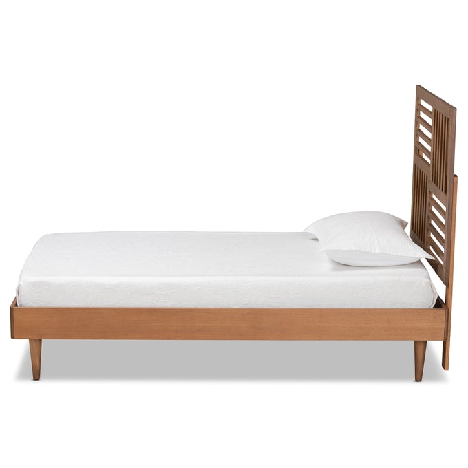 Baxton Studio Romy Walnut Brown Wood Twin Platform Bed The