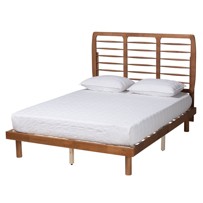 Baxton Studio Petra Ash Walnut Full Platform Bed BAX-Petra-Ash-Walnut-Full