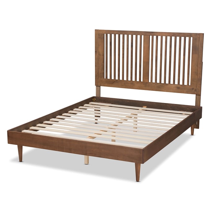 Baxton Studio Kioshi Ash Walnut Queen Platform Bed The Classy Home