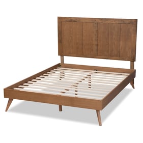 Baxton Studio Amira Ash Walnut Queen Platform Bed