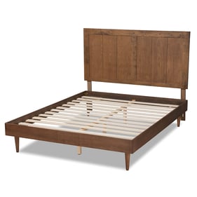 Baxton Studio Nicola Ash Walnut Queen Platform Bed