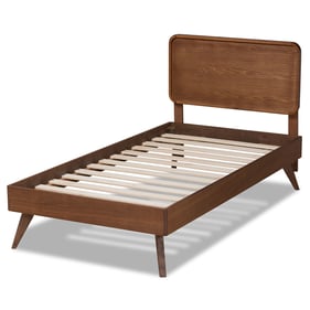 Baxton Studio Leola Walnut Brown Wood Twin Platform Bed