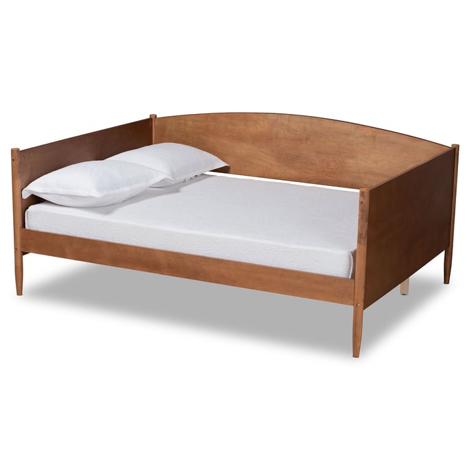 Baxton Studio Veles Ash Walnut Wood Full Daybed BAX-MG0016-WALNUT-DAYBED-FULL