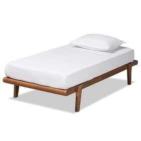 Baxton Studio Kaia Ash Walnut Wood Twin Platform Bed Frame