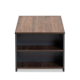 Baxton Studio Thornton Walnut Brown Grey Wood Storage Coffee Table