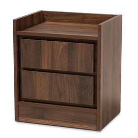 Baxton Studio Hale Walnut Brown Wood 1 Door Nightstand