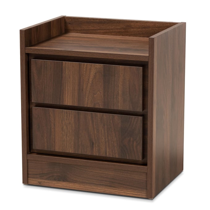 Baxton Studio Hale Walnut Brown Wood 1 Door Nightstand BAX-ET8003-WALNUT-NS