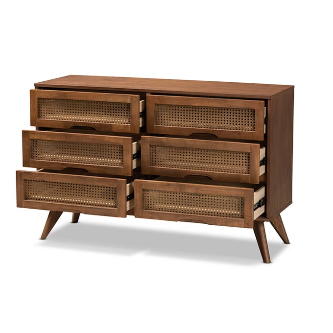 Baxton Studio Barrett Walnut Brown 6 Drawer Dresser The Classy Home