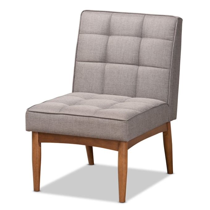 Baxton Studio Sanford Grey Fabric Dining Chair BAX-BBT8051-11-GREY-WALNUT-CC