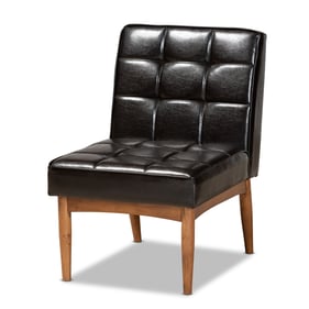 Baxton Studio Sanford Dark Brown Faux Leather Dining Chair