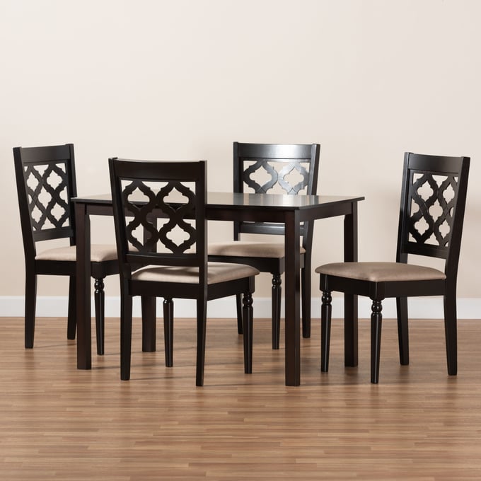 Baxton Studio Ramiro Dark Brown 5pc Dining Set The Classy Home