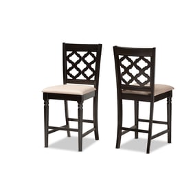 2 Baxton Studio Ramiro Dark Brown Counter Stools