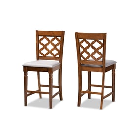 2 Baxton Studio Ramiro Walnut Brown Counter Stools