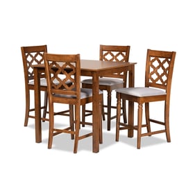 Baxton Studio Ramiro Walnut Brown 5pc Pub Set