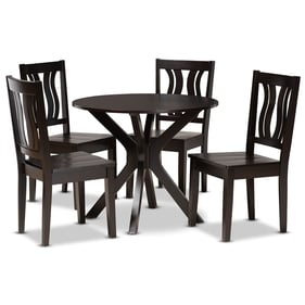 Baxton Studio Mare Dark Brown Wood 5pc Dining Set