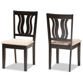 2 Baxton Studio Fenton Sand Dark Brown Dining Chairs