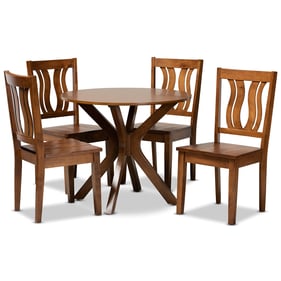 Baxton Studio Mare Walnut Brown Wood 5pc Dining Set