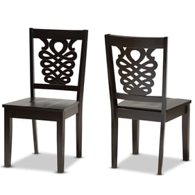 2 Baxton Studio Gervais Dark Brown Wood Dining Chairs