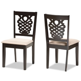 2 Baxton Studio Gervais Sand Dark Brown Dining Chairs