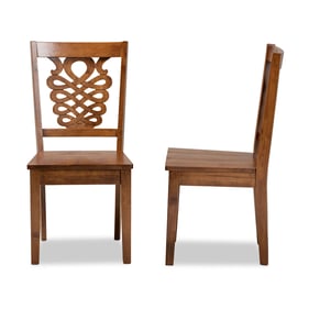 2 Baxton Studio Gervais Walnut Brown Wood Dining Chairs