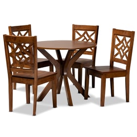 Baxton Studio Miela Walnut Brown 5pc Dining Set