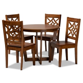 Baxton Studio Brava Walnut Brown 5pc Dining Set