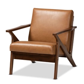 Baxton Studio Bianca Tan Faux Leather Lounge Chair