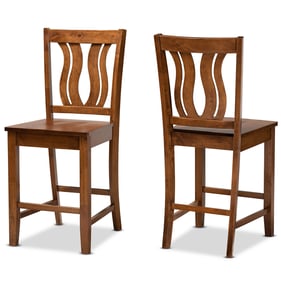 2 Baxton Studio Fenton Walnut Brown Counter Stools