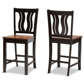 2 Baxton Studio Fenton Dark Brown Walnut Counter Stools