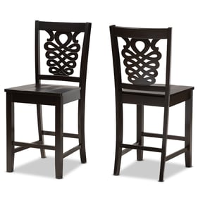 2 Baxton Studio Gervais Dark Brown Counter Stools