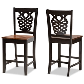 2 Baxton Studio Gervais Dark Brown Walnut Counter Stools