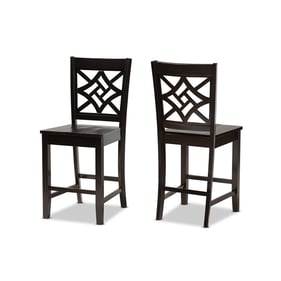 2 Baxton Studio Nicolette Dark Brown Counter Stools