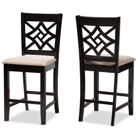 2 Baxton Studio Nicolette Sand Fabric Counter Height Stools