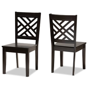 2 Baxton Studio Caron Dark Brown Wood Dining Chairs