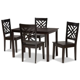 Baxton Studio Ani Dark Brown Wood 5pc Dining Set