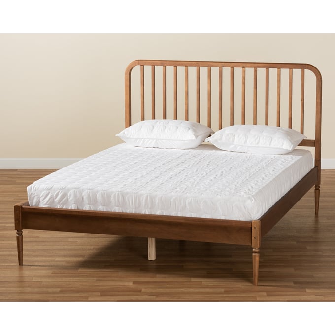 Baxton Studio Neilan Walnut Brown Wood Full Platform Bed The