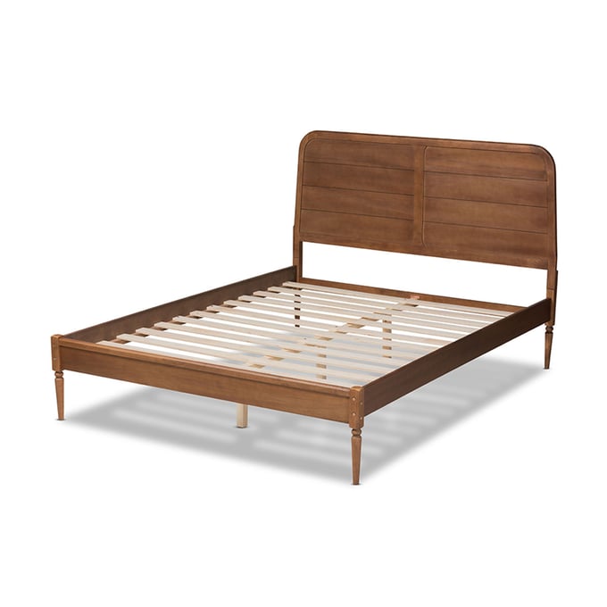 Baxton Studio Kassidy Walnut Brown Full Platform Bed The Classy Home