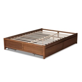 Baxton Studio Yara Walnut Brown 4 Drawer Full Platform Storage Bed Frame