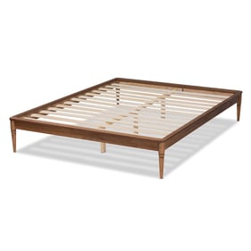 Baxton Studio Tallis Walnut Brown Wood King Bed Frame