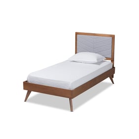 Baxton Studio Roze Light Grey Twin Platform Bed