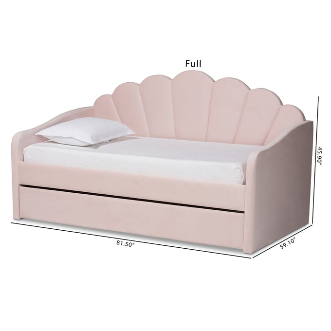 Baxton Studio Timila Light Pink Full Trundle Daybed The Classy Home